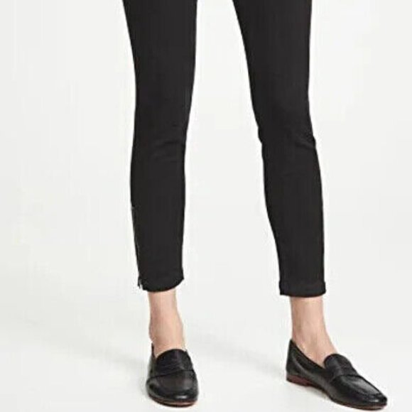 Joie Park Skinny Crop Pants Pockets Stretch Cotton Ankle Zipper Black Women 26 - Picture 13 of 13